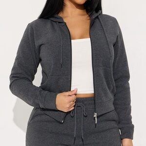NWT Zip-Up Snug Hoodie - Charcoal - Size Medium